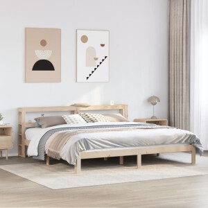 vidaXL Bedframe met hoofdbord massief grenenhout 180x200 cm