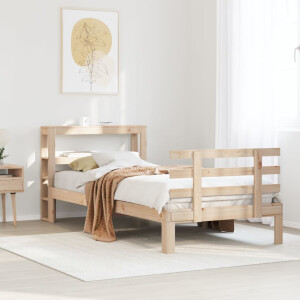 vidaXL Bedframe met hoofdbord massief grenenhout 100x200 cm