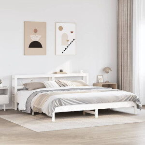 vidaXL Bedframe zonder matras massief grenenhout wit 200x200 cm