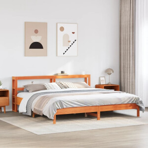 vidaXL Bedframe zonder matras massief grenenhout wasbruin 180x200 cm
