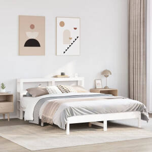vidaXL Bedframe zonder matras massief grenenhout wit 160x200 cm