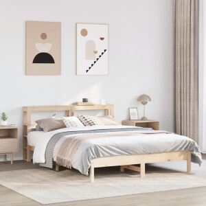 vidaXL Bedframe zonder matras massief grenenhout 140x190 cm