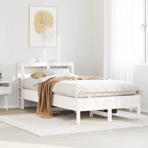 vidaXL Bedframe zonder matras massief grenenhout wit 120x190 cm