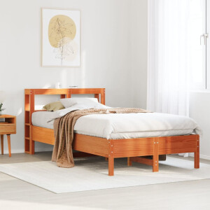 vidaXL Bedframe zonder matras massief grenenhout wasbruin 120x190 cm