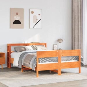 vidaXL Bedframe zonder matras massief grenenhout wasbruin 120x200 cm