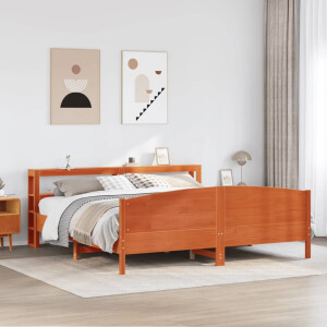 vidaXL Bedframe zonder matras massief grenenhout wasbruin 180x200 cm