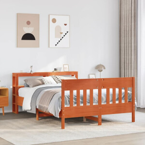 vidaXL Bedframe zonder matras massief grenenhout wasbruin 150x200 cm