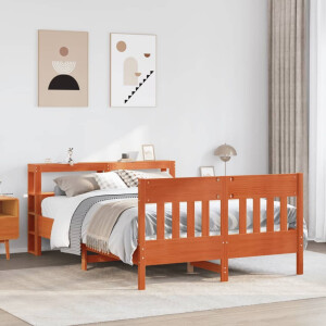 vidaXL Bedframe zonder matras massief grenenhout wasbruin 120x200 cm