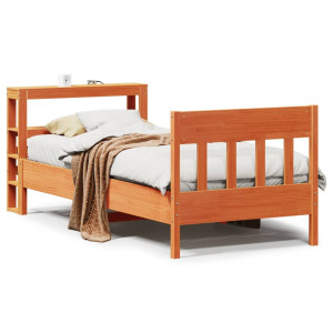 vidaXL Bedframe zonder matras massief grenenhout wasbruin 100x200 cm