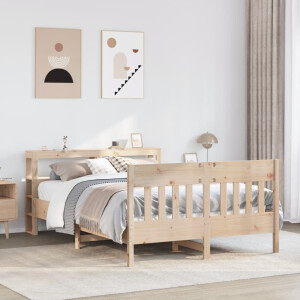 vidaXL Bedframe zonder matras massief grenenhout 140x190 cm