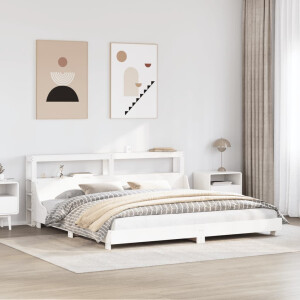 vidaXL Bedframe zonder matras massief grenenhout wit 180x200 cm