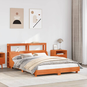 vidaXL Bedframe zonder matras massief grenenhout wasbruin 150x200 cm