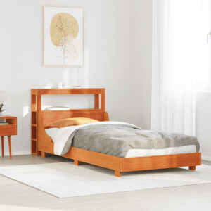 vidaXL Bedframe zonder matras massief grenenhout wasbruin 100x200 cm
