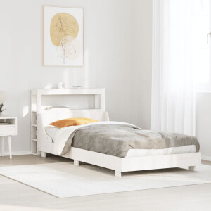 vidaXL Bedframe zonder matras massief grenenhout wit 90x200 cm