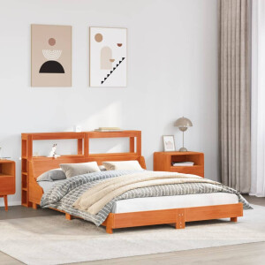 vidaXL Bedframe zonder matras massief grenenhout wasbruin 120x190 cm
