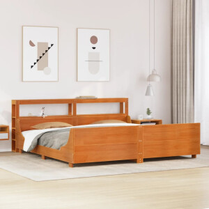 vidaXL Bedframe zonder matras massief grenenhout wasbruin 200x200 cm