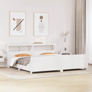 vidaXL Bedframe zonder matras massief grenenhout wit 180x200 cm