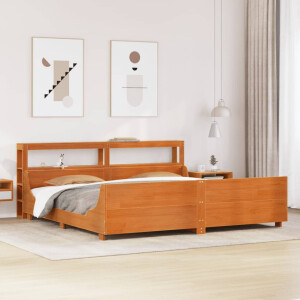 vidaXL Bedframe zonder matras massief grenenhout wasbruin 180x200 cm