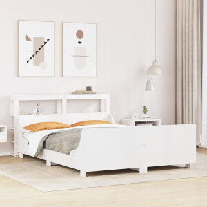 vidaXL Bedframe zonder matras massief grenenhout wit 120x200 cm