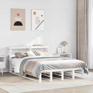 vidaXL Bedframe zonder matras massief grenenhout wit 120x200 cm