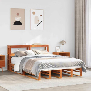 vidaXL Bedframe zonder matras massief grenenhout wasbruin 120x200 cm