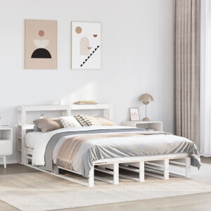 vidaXL Bedframe zonder matras massief grenenhout wit 140x200 cm