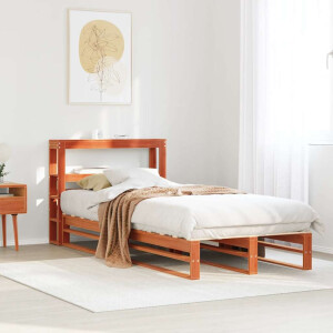 vidaXL Bedframe zonder matras massief grenenhout wasbruin 75x190 cm