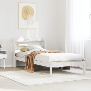 vidaXL Bedframe zonder matras massief grenenhout wit 140x200 cm