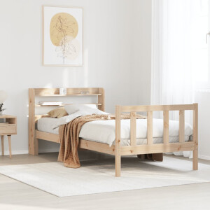 vidaXL Bedframe zonder matras massief grenenhout 75x190 cm
