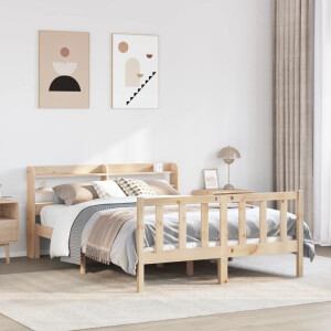 vidaXL Bedframe zonder matras massief grenenhout 135x190 cm