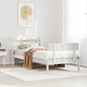 vidaXL Bedframe zonder matras massief grenenhout wit 90x190 cm