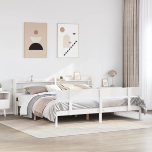 vidaXL Bedframe zonder matras massief grenenhout wit 200x200 cm