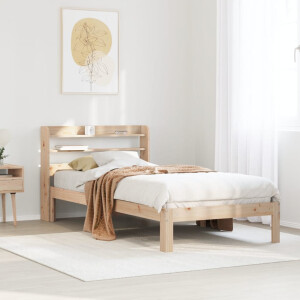 vidaXL Bedframe met hoofdbord massief grenenhout 90x190 cm