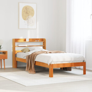 vidaXL Bedframe zonder matras massief grenenhout wasbruin 100x200 cm