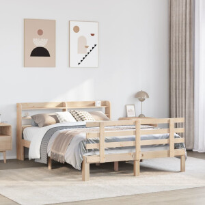 vidaXL Bedframe met hoofdbord massief grenenhout 120x190 cm