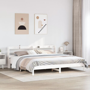 vidaXL Bedframe zonder matras massief grenenhout wit 200x200 cm