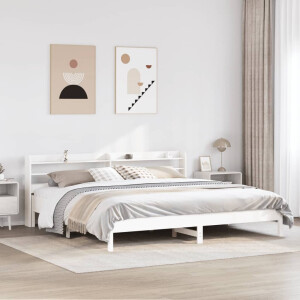 vidaXL Bedframe zonder matras massief grenenhout wit 180x200 cm