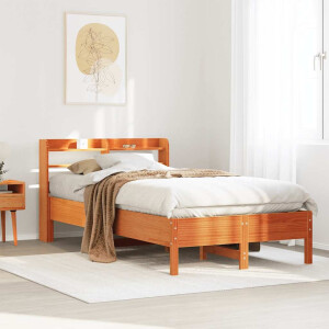 vidaXL Bedframe zonder matras massief grenenhout wasbruin 100x200 cm