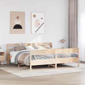 vidaXL Bedframe zonder matras massief grenenhout 200x200 cm