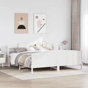 vidaXL Bedframe zonder matras massief grenenhout wit 180x200 cm