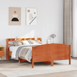 vidaXL Bedframe zonder matras massief grenenhout wasbruin 150x200 cm