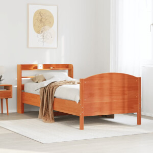 vidaXL Bedframe zonder matras massief grenenhout wasbruin 100x200 cm