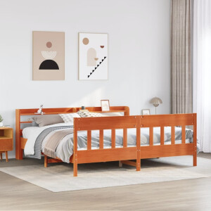 vidaXL Bedframe zonder matras massief grenenhout wasbruin 180x200 cm
