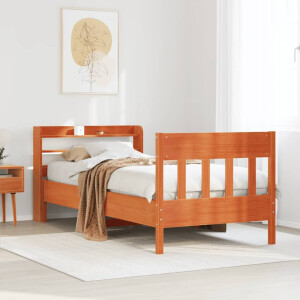 vidaXL Bedframe zonder matras massief grenenhout wasbruin 100x200 cm
