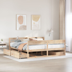 vidaXL Bedframe zonder matras massief grenenhout 200x200 cm