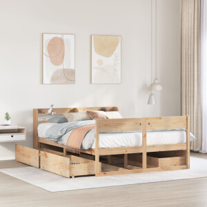 vidaXL Bedframe zonder matras massief grenenhout 150x200 cm