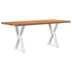 vidaXL Eettafel met natuurlijke rand 180x80x74 cm eikenhout lichtbruin