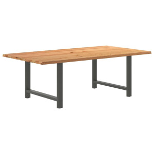 vidaXL Eettafel rechthoekig 220x120x74 cm massief eikenhout lichtbruin