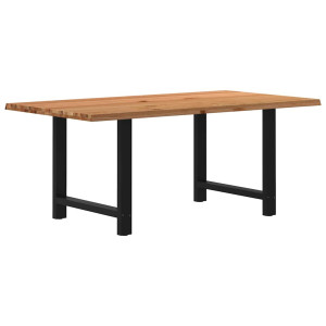 vidaXL Eettafel rechthoekig 180x100x74 cm massief eikenhout lichtbruin