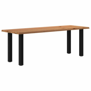 vidaXL Eettafel met natuurlijke rand 220x80x74 cm massief eikenhout